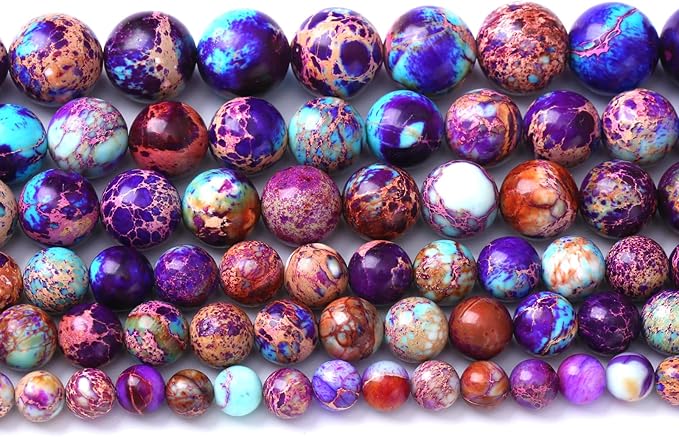 91PCS 4mm Natural Galaxy Sea Sediment Jasper Beads Gemstone Round Loose Spacer Stone Beads for Jewelry Making DIY Bracelet Necklace 15 Inch,Energy Stone Healing Power