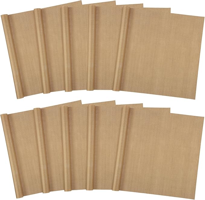 Svaldo Teflon Sheets for Heat Press 16x24, 10 Pack, Heat Press Paper for T Shirts, Hat, Reusable Non Stick PTFE Teflon Sheet, Iron Transfer Paper for Sublimation Machine, Craft & Baking