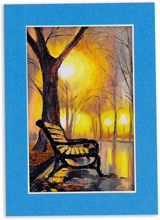11x14 Mat for 8.5x11 Photo - Precut Bay Blue Picture Matboard for Frames 11 x 14 Inches - Bevel Cut Matte to Display Art 8.5 x 11 Inches - Acid Free Pack of 100 MATS with Backing Boards & Clear Bags