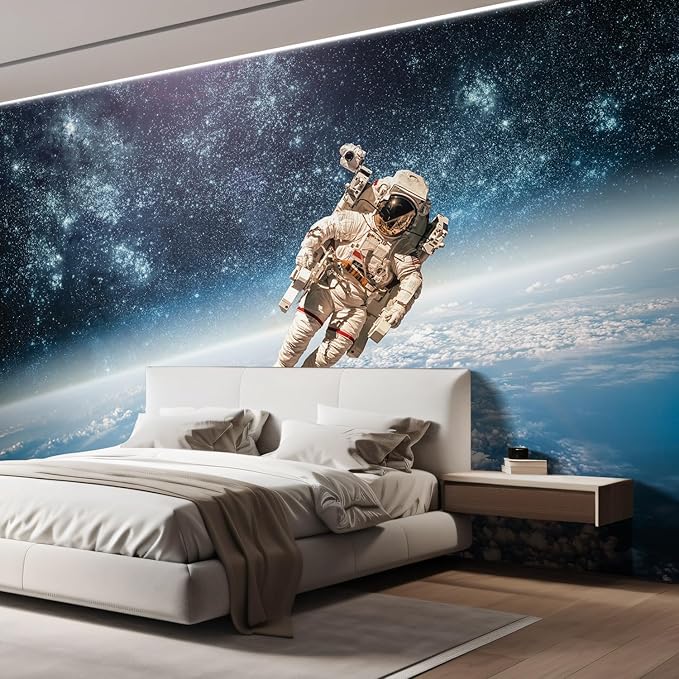 wall26 an Astronaut Floating About Planet EarthWall Mural, Removable Sticker, Home Decor - 132x120 inches