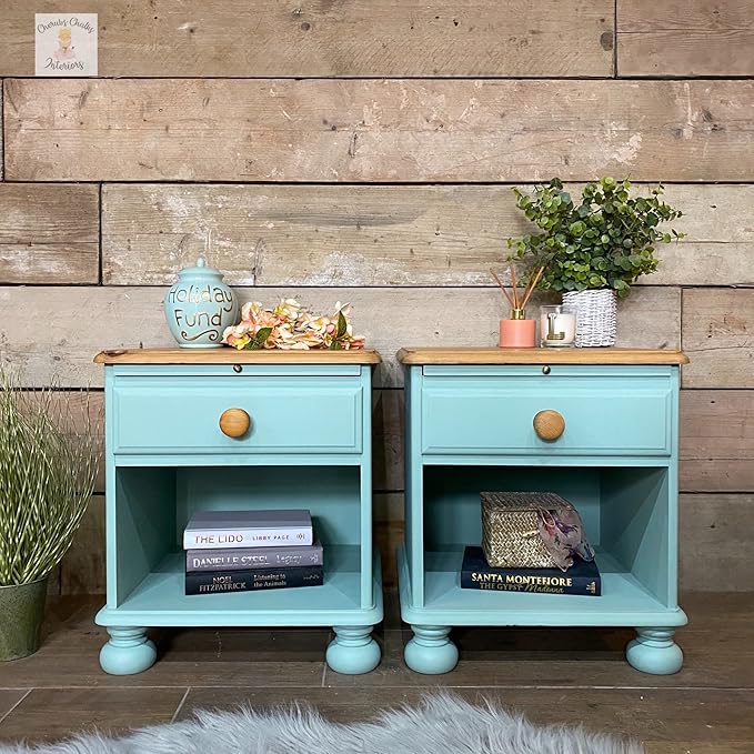 Dixie Belle Paint Company Chalk Finish Furniture Paint - Sea Glass (32oz) - Matte Pastel Blue/Green Chic Chalk Mineral DIY Furniture Paint
