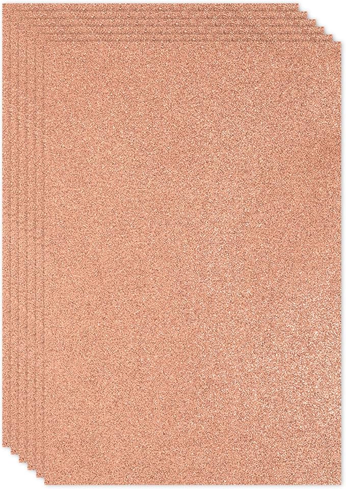 PATIKIL 2mm(1/10") Thick Non Adhesive Glitter Foam Sheet 16x24inch(40x60cm) Light Yellow, EVA Shiny Foam Board for Craft, 6 Pcs
