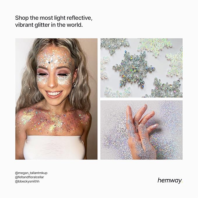 Hemway Polyurethane & Epoxy Resin Glitter 100g / 3.5oz Metallic Crystal Flake Additive for Flooring Jewelry Tumblers Glass Pigment - Microfine (1/256" 0.004" 0.1mm) - Silver
