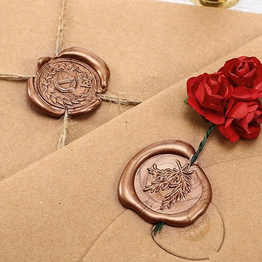 Nuanchu 15 Pcs Glue Gun Sealing Wax Sticks Retro Vintage Wax Sticks for Seal Stamp and Letter for Wedding Invitations Card Envelope Christmas Holiday Gift Ideas(Red Copper)