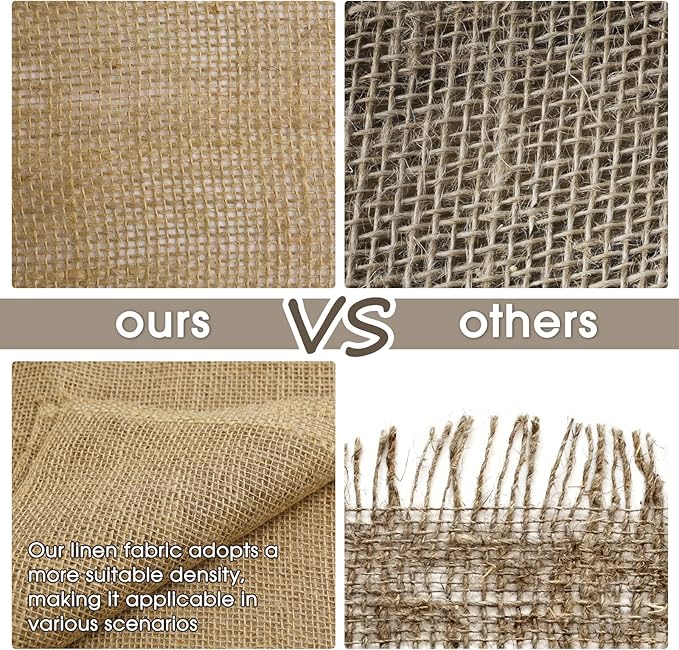 Burlap Fabric - Garden Burlap Fabric Roll Natural Jute Outdoor Fabric Burlap Weed Barrier Trees Trunk Wrap for Crafts Farmhouse Gardening Table Decor for Crafts (19.7" x 15 Feet)