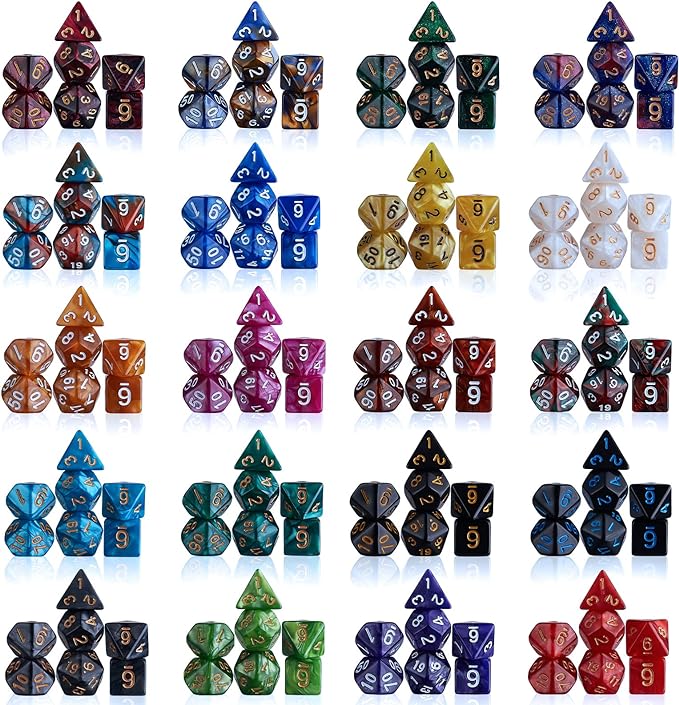 CiaraQ DND Dice Sets - 26 X 7 Polyhedral Dice (182pcs) with a Large Drawstring Bag Great for Dungeons and Dragons, Role Playing Table Game.