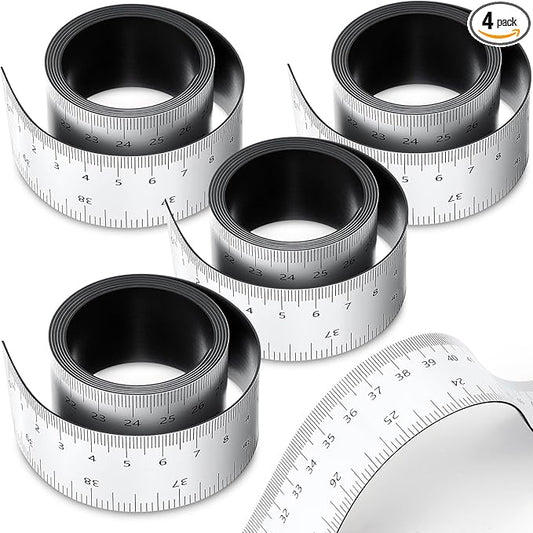 4 Pcs 39.37 Inch Magnetic Ruler Flexible Magnetic Ruler Magnet Measuring Tape with Both Inches and Centimeters, Suitable for Whiteboard, Lathes, Workshops, Table Saws, Mills, Easy to Take