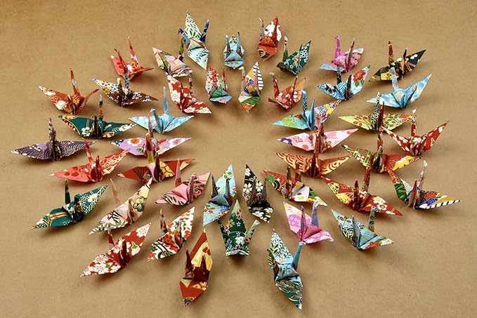 50 Origami Paper Yuzen Washi Paper Different Patterns Japanese Print 3x3 inches for Wedding Decor Japanese Designs, Mixed Patterns for Origami, Scrapbooking, DIY Gifts Origamipolly