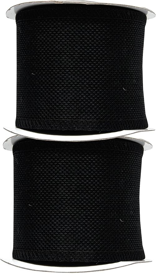 Mandala Crafts Black Burlap Ribbon 3 Inches Wide Jute Ribbons for Crafts - 20 Yds Roll Rustic Burlap Wrap Trim Ribbons for Wreaths Bows Wedding Party Decoration