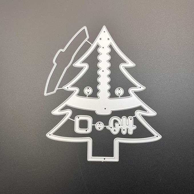 Festivals Metal Cutting Die for Scrapbooking, Christmas Cut Stencils for DIY Scrapbook Photo Album Decorative Paper Card, Card Making Supplies, Embossing (Christmas Tree 5.1 x 4.4 in)