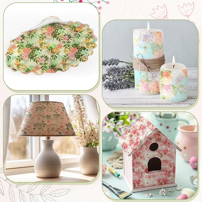 Crtiin 20 Pack Assorted Floral Napkins for Decoupage Toilet Napkins Flower Cocktail Decorative Paper for Birthday Party Beautiful Gorgeous, 20 Styles Each 6.5 inches(Style 3)