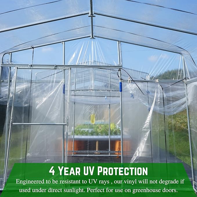 Farm Plastic Supply - Clear Vinyl Sheeting - 15 Mil - (4'6" x 45') - Vinyl Plastic Sheeting, Clear Vinyl Sheet for Storm Windows, Covering, Protection, Tablecloth Protector