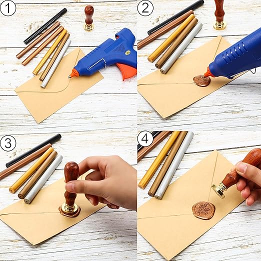 Nuanchu 15 Pcs Glue Gun Sealing Wax Sticks Retro Vintage Wax Sticks for Seal Stamp and Letter for Wedding Invitations Card Envelope Christmas Holiday Gift Ideas(Silver)