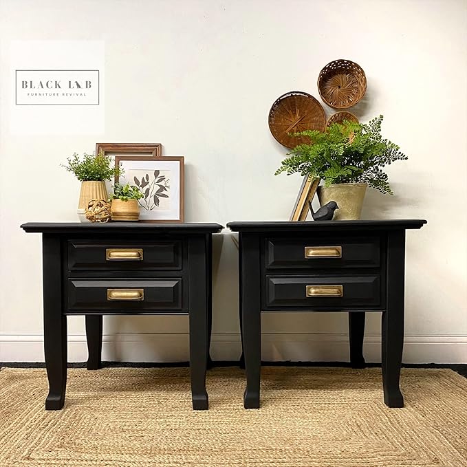 Dixie Belle Paint Company Chalk Finish Furniture Paint - Caviar (16oz) - Matte Black Chic Chalk Mineral DIY Furniture Paint