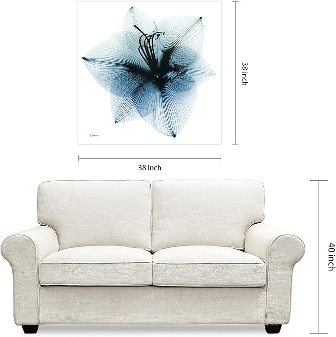 Empire Art Direct Frameless Free Floating Tempered Glass Panel Graphic Wall Art Ready to Hang, 38" x 38", Glacial Amaryllis