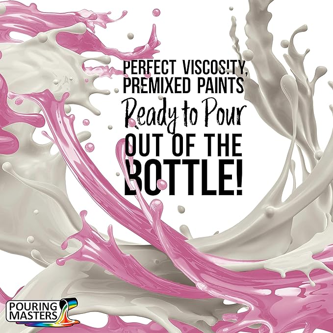 POURING MASTERS Bubble Gum Pink Acrylic Ready to Pour Pouring Paint - Premium 8-Ounce Pre-Mixed Water-Based - for Canvas, Wood, Paper, Crafts, Tile, Rocks and More