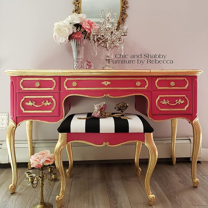 Dixie Belle Paint Company Chalk Finish Furniture Paint - Peony (4oz) - Matte Hot Pink Chic Chalk Mineral DIY Furniture Paint