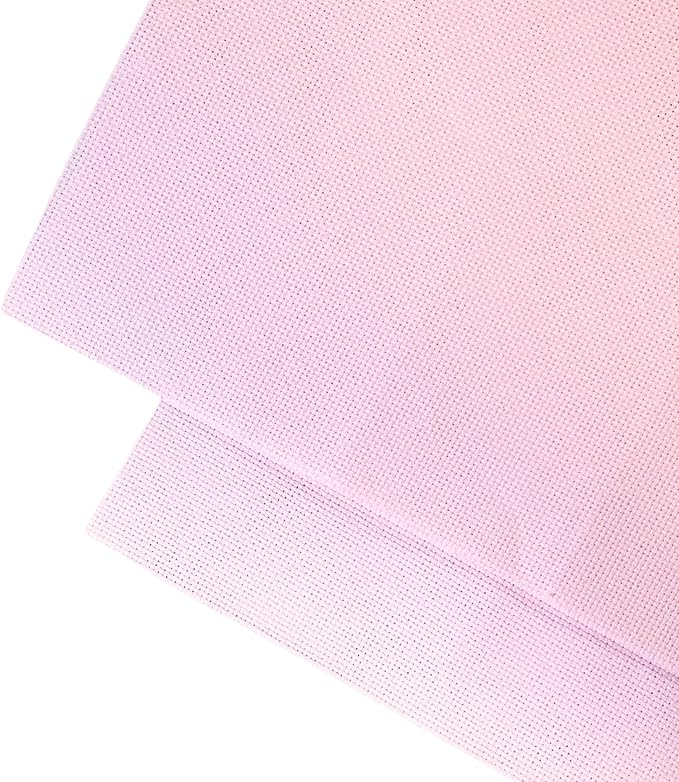 2 Sheets of Pink 11 Count Aida Cloth – 21 x 21 Inch Pre-Cut Fabric Squares – Cross Stitch Fabric – 100% Cotton – Ideal for Needlework & Embroidery – The Knotty Unicorn