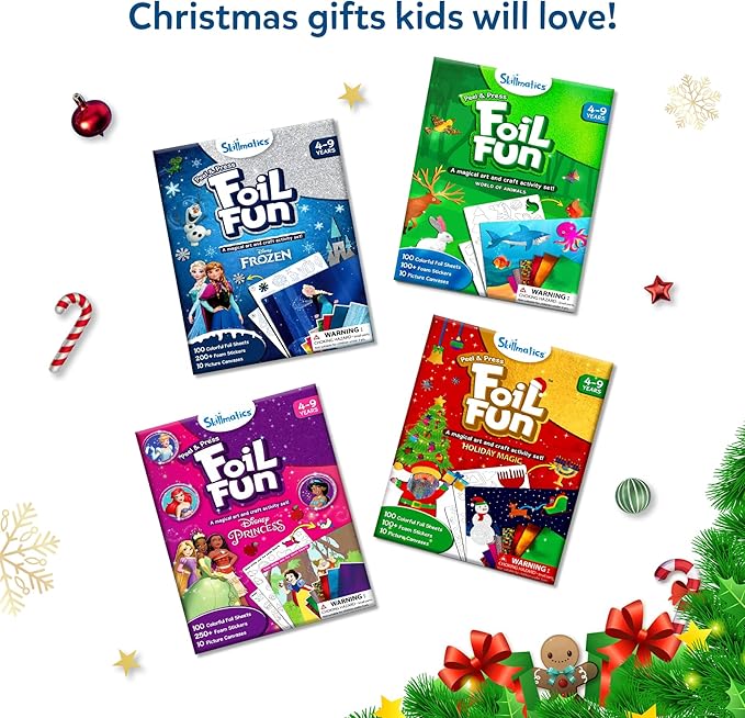 Skillmatics Foil Fun - Card Making Set, No Mess Art for Kids, Craft Kits & Supplies, DIY Creative Activity, Gifts for Girls & Boys Ages 4, 5, 6, 7, 8, 9