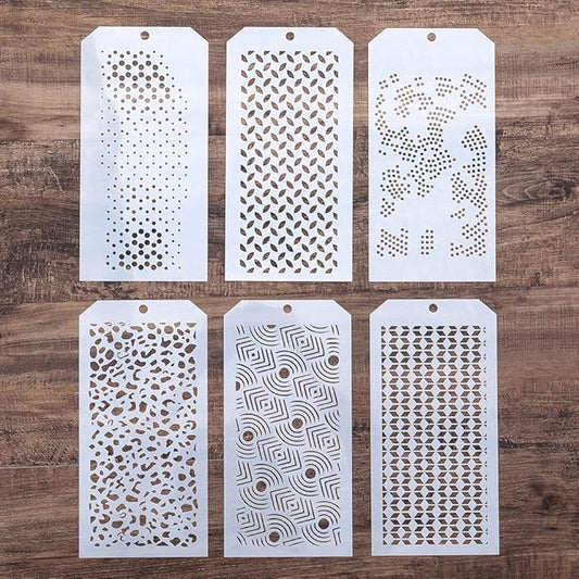 DIY Decorative Stencil Template for Scrapbooking Painting on Wall Furniture Crafts, Set of 6 (Polka Dot)