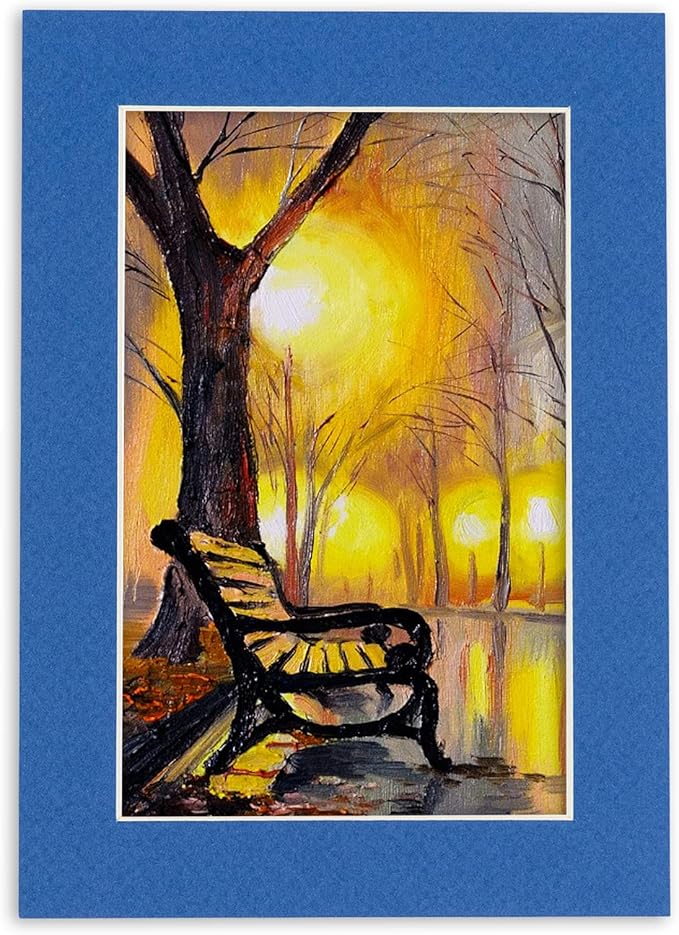 11x14 Mat for 8.5x11 Photo - Precut Royal Blue Picture Matboard for Frames Measuring 11 x 14 Inches - Bevel Cut Matte to Display Art Measuring 8.5 x 11 Inches - Acid Free Pack of TEN MATS