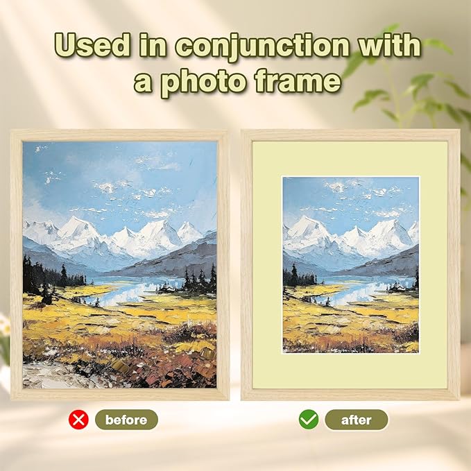 Egofine 14 Packs Picture Frame Mats, 8x10 Picture Mats for 5x7 Photos, Acid-Free Mixed Colors Pre-Cut Photo Board for Photos, Prints, Artworks