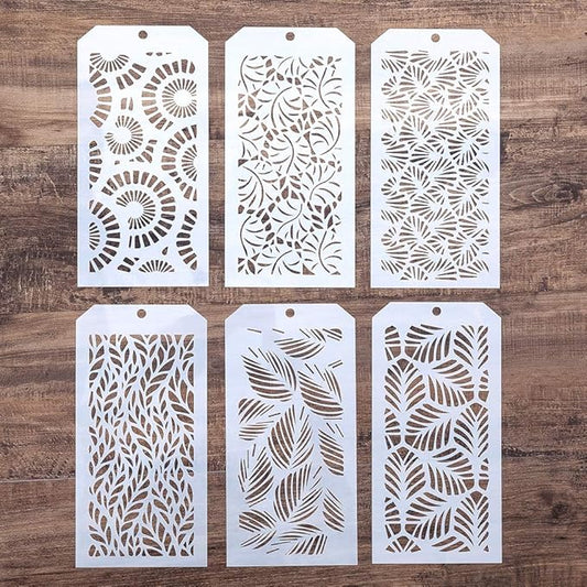 DIY Decorative Poppy Flower Stencil Template for Scrapbooking Painting on Wall Furniture Crafts, Set of 6 (Flower)