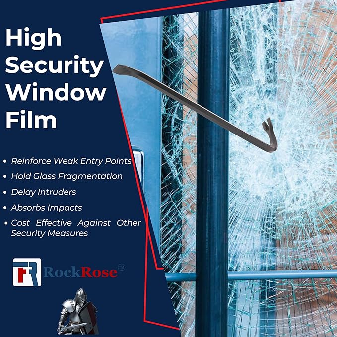 UV 99% VLT 5% Security and Safety 4 Mil Color Window Film Shatterproof Anti Shatter Tempered Glass Film for Home and Office Windows (VLT 5%, 36 in x 15 FT)