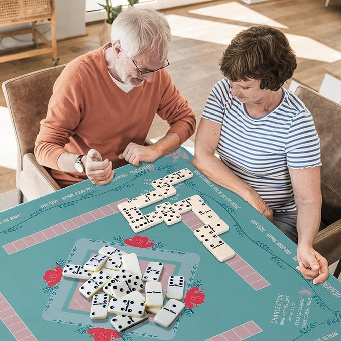 Mahjong Mat, Mahjong Mat for Table, Comes with 1 Velvet Mahjong Mat Storage Bag, with 2025 Mahjong Cards (4pcs), Fit for Mahjong/Poker/Board Games/Card Games/Dominoes (Green)