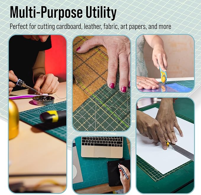 Self Healing Cutting Mat Reversible Green/Black Size: 12" x 18"