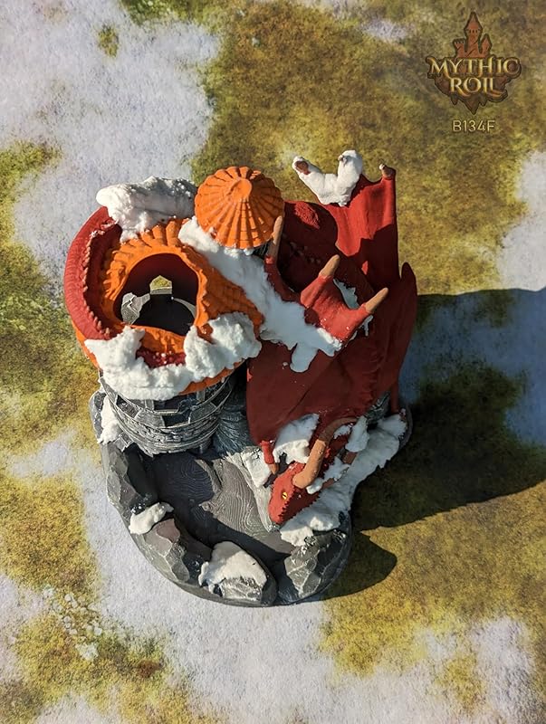 Dragon 3D Printed Dice Tower - Mythic Roll Collection - Unchained Games - Ascend to New Heights with your Rolls! (28.) Silk-Rainbow)