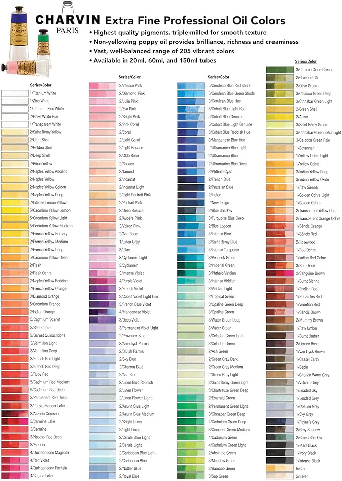 Charvin Extra Fine Oil Paint, Titanium Zinc White 150 ml - Triple-Milled, Rich Texture, Poppy Oil-Based, Light-Fast, Handmade, Archival Quality