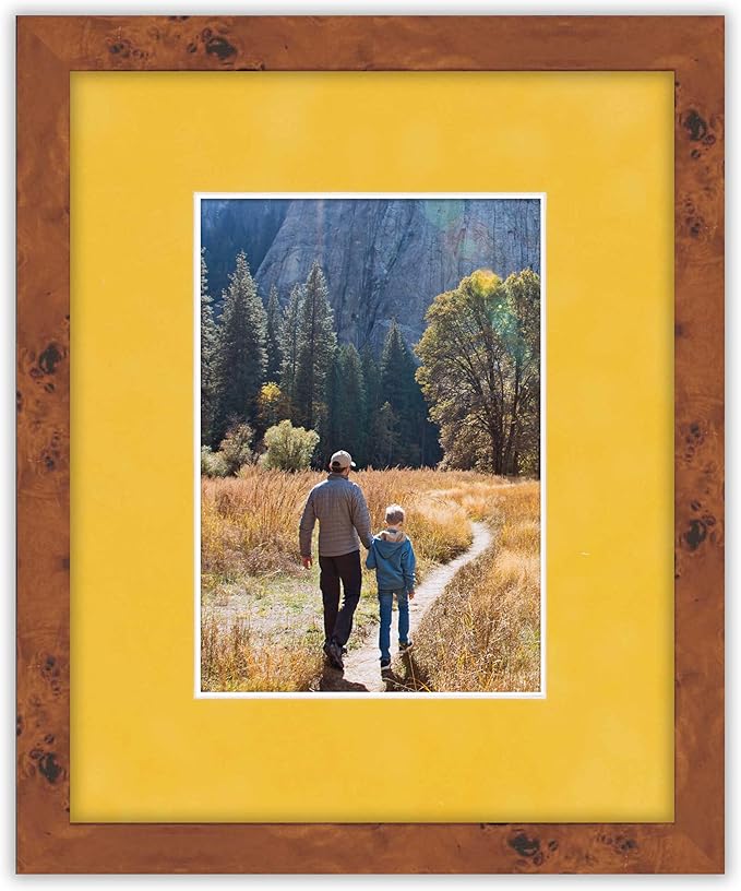 Pack of 25 Acid Free 11x14 Mats Bevel Cut for 8.5x11 Photos - Sunrise Yellow Suede Precut Matboards For Pictures, Photos, Framing - 4-ply Thickness