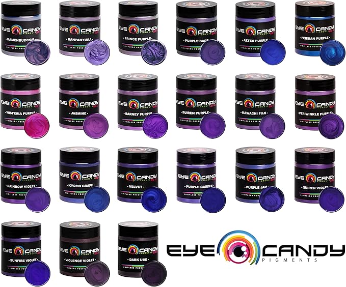Eye Candy Pigments Premium Purple Mica Powder - Kanpanyura (50gr) - for Epoxy, Resin, Soap, Paint, Woodworking, Acrylic Pouring, Bath Bombs, Fishing Lures - DIY Arts and Crafts Additive