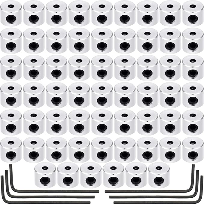 Leinuosen 60 Pieces Pin Keepers Locking Clasp Pin Backs Replacement with Wrench (Silver Color, 6 x 5 mm)