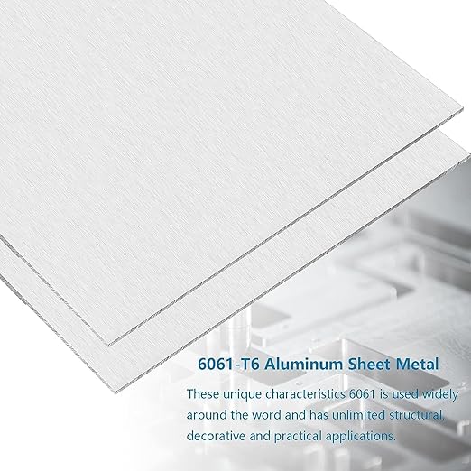 2PCS 6061 Aluminum Sheet Plate, 10" x 14" x 1/8" Thickness Heavy Duty Aluminum Sheets Plates with Protective Film, Rectangle Aluminum Plate Solid Metal Sheet Plate for DIY Projects Base Plate