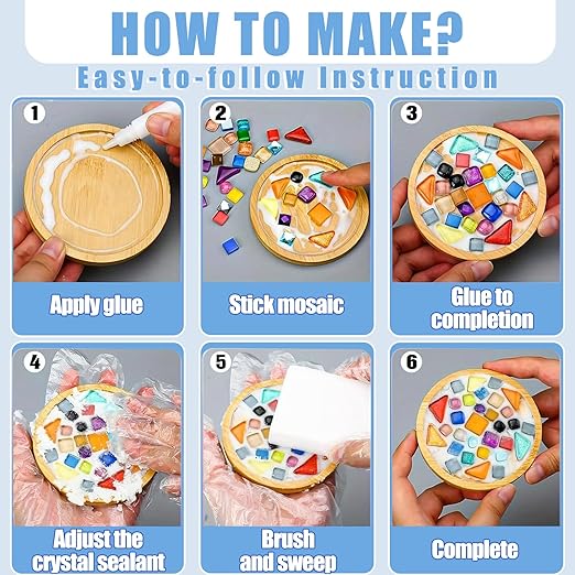 Mosaic Crystal Grout, Mosaics Tile Tools, Mosaic Tile Accessories – Essential for Handmade Grouting and Perfect for DIY Craft Projects (White, 17.6oz)