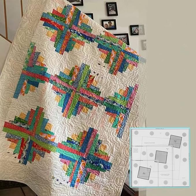 Sewing Rulers, Quilting Rulers Quilting, Curvy Log Cabin Trim Tool Finished Blocks, Template Patchwork Sewing DIY Ruler[6 inch]