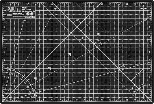 Elan Cutting Mat A3 Black & Taupe, Self Healing Cutting Mat 12x18 Inch, 5-Ply Craft Board Black, Hobby Board for Crafts 12x18 Inch