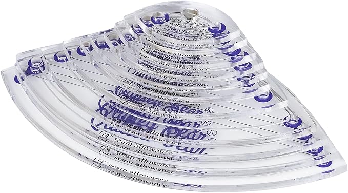 The Quilted Bear Leaf Quilting Templates – 8 Clear Non-Slip Acrylic Quilt Templates for Precise Fabric Cutting & Stress-Free Machine Quilting - Ideal for Quilt & Sewing Supplies (¾–3")