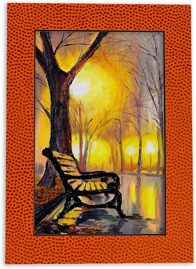 Pack of Ten Acid Free 11x14 Mats Bevel Cut for 8.5x11 Photos - Basketball Texture Precut Matboards With Backing Boards and Self Seal Photo Mat Bags For Pictures, Photos, Framing - 4-ply Thickness