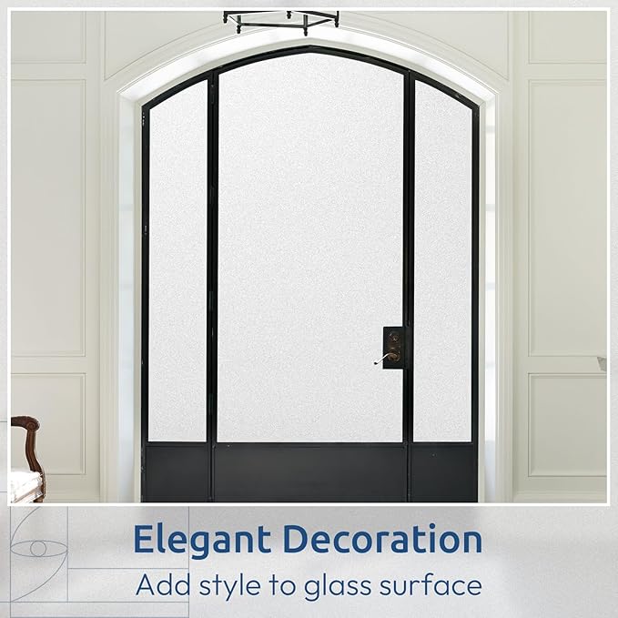 rabbitgoo Window Privacy Film, Non-Adhesive Frosted Glass Window Film for Bathroom, Static Cling Heat Blocking Stickers for Home Indoor Opaque Frosting Coverings House Tint, Matte White 29.5" x 78.7"