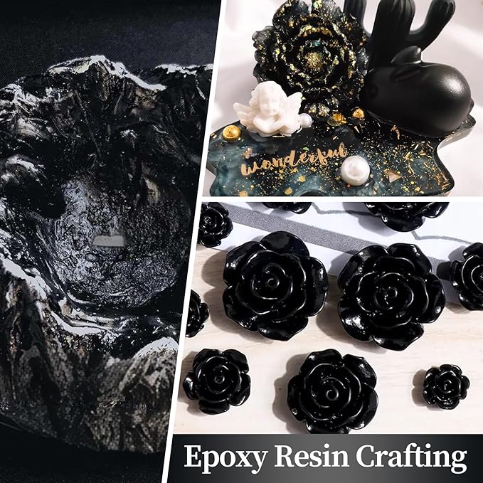 Mysterious Black Mica Powder, Natural Shimmer Mica Powder for Epoxy Resin/Candle/Soap/Lip Gloss/Slime/Quicksand/Bath Bombs/.Car Paint pigments.Candle Dye,Soap Making Dye(50g/1.7oz)