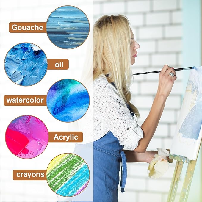 MECCANIXITY Canvas Boards for Painting, 8x10 Cotton Blank Primed Art Canvas Panels Acid-Free for Painting Supplies Oil Acrylic Tempera Watercolor Pouring Paint Artists(White, Pack of 10)