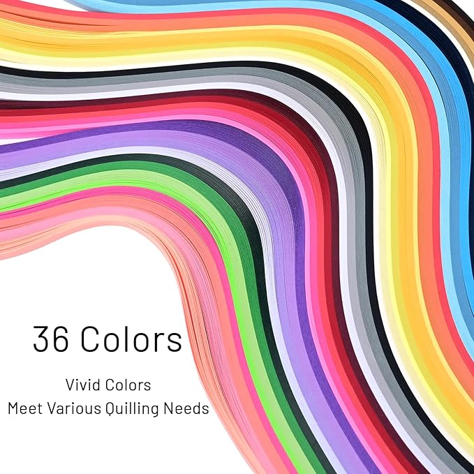 YURROAD Quilling Paper Set with 900pcs 5mm Quilling Paper Strips Filigree Tool Kit and Quilling Board Slotted Pen Curling Coach Crimper