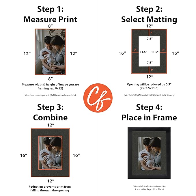 Craig Frames B572 Pre-Cut Mat Board for 13x19 Print, 17x22, Pebble Black