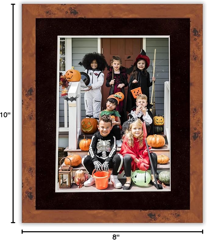 8x10 Mat Bevel Cut for 5x8 Photos - Acid Free Black Suede Precut Matboard - For Pictures, Photos, Framing - 4-ply Thickness