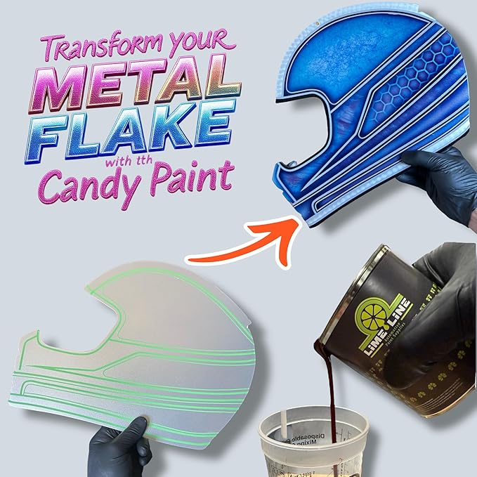 LiME LiNE Sprayable Metal Flake Paint Additive: Solvent Resistant Glitter for Automotive Custom Painting (Turquoise)