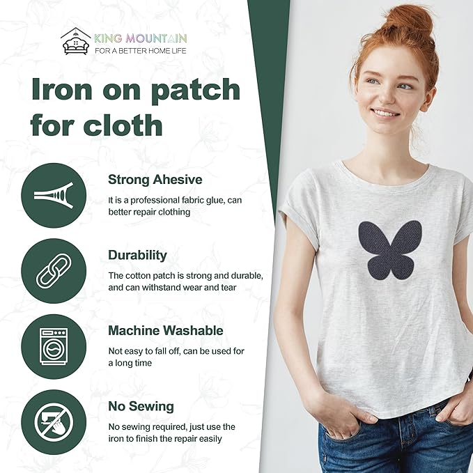 Iron on Patches for Clothes, 20 Pieces Multi-Colored Patches for Cloth, 100% Cotton Fabric Patches for Clothing, Bag, Hat Repair, Clothing Repair Decorating Kit 3.7" by 4.9" (9.5 cm x 12.5 cm)