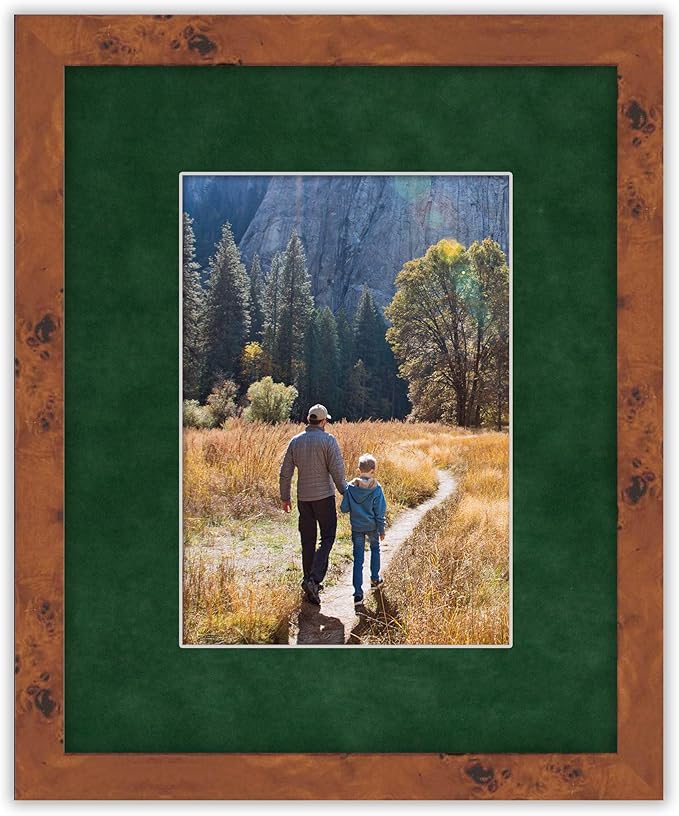 Poster Palooza 11x14 Mat Bevel Cut for 8.5x11 Photos - Acid Free Green Suede Precut Matboard - For Pictures, Photos, Framing - 4-ply Thickness